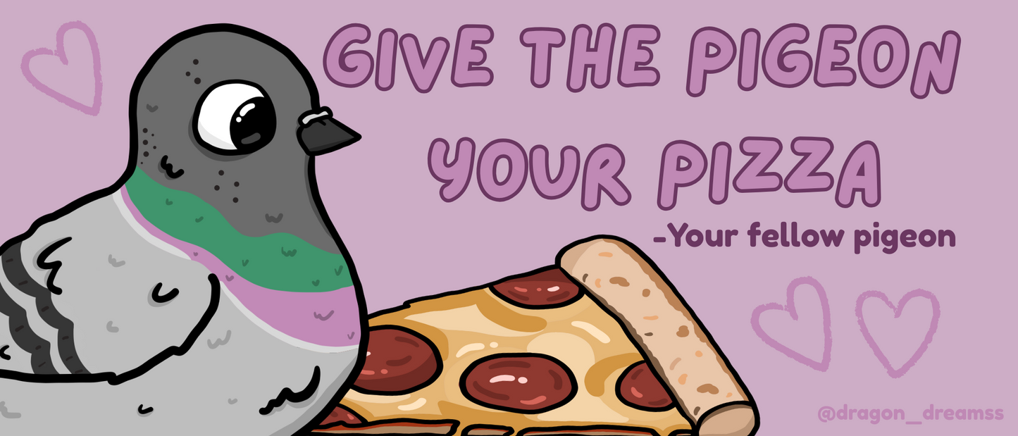 Pigeon and Pizza Bumper Sticker