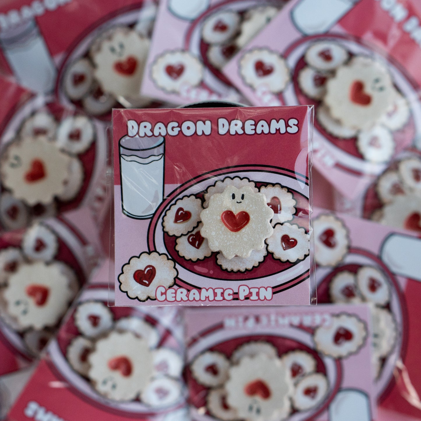 Heart Jam Cookie Ceramic Pin