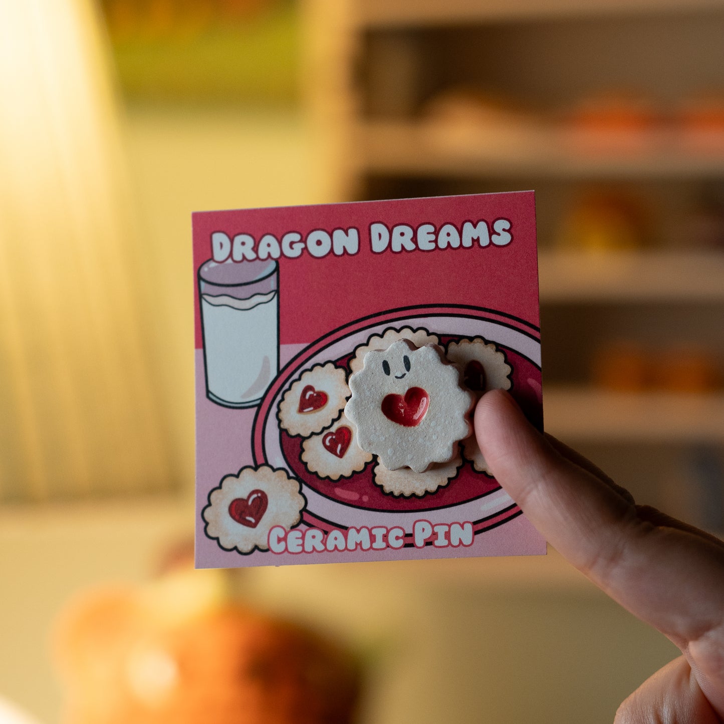 Heart Jam Cookie Ceramic Pin