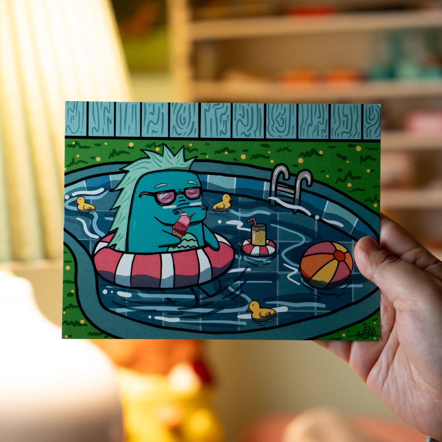 Charles in The Pool Art Print