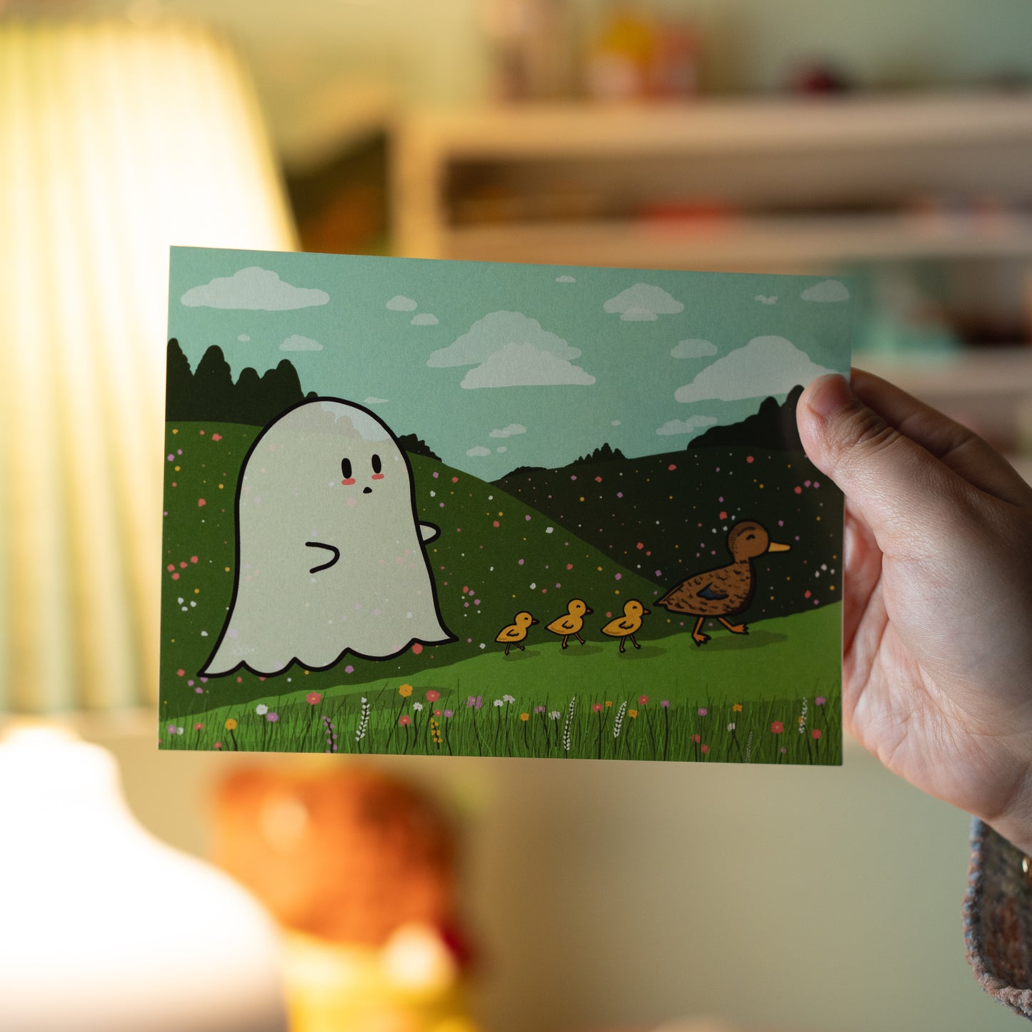 Ghost Chasing Ducks Art Print