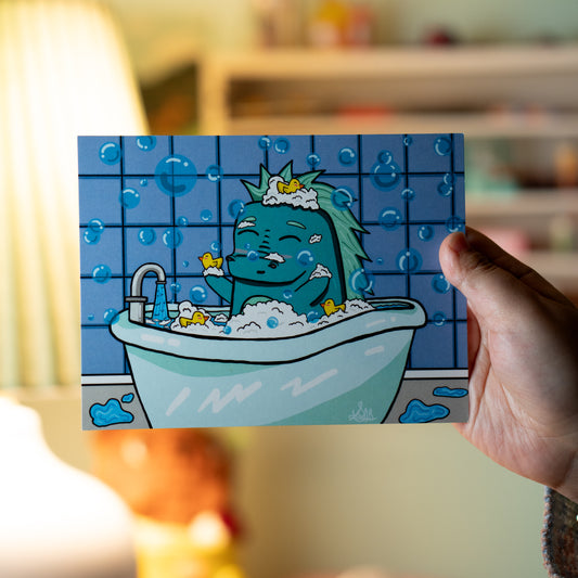 Charles Taking a Bath Art Print