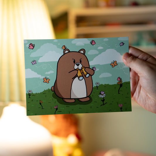 Bear Admiring the Butterflies Art Print