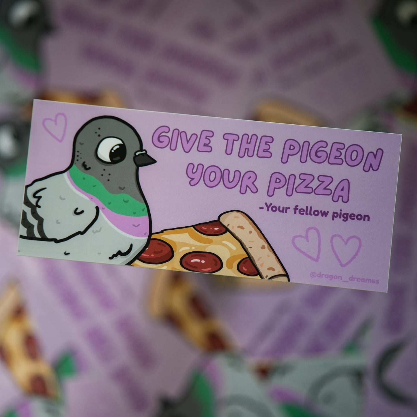 Pigeon and Pizza Bumper Sticker