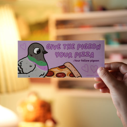 Pigeon and Pizza Bumper Sticker