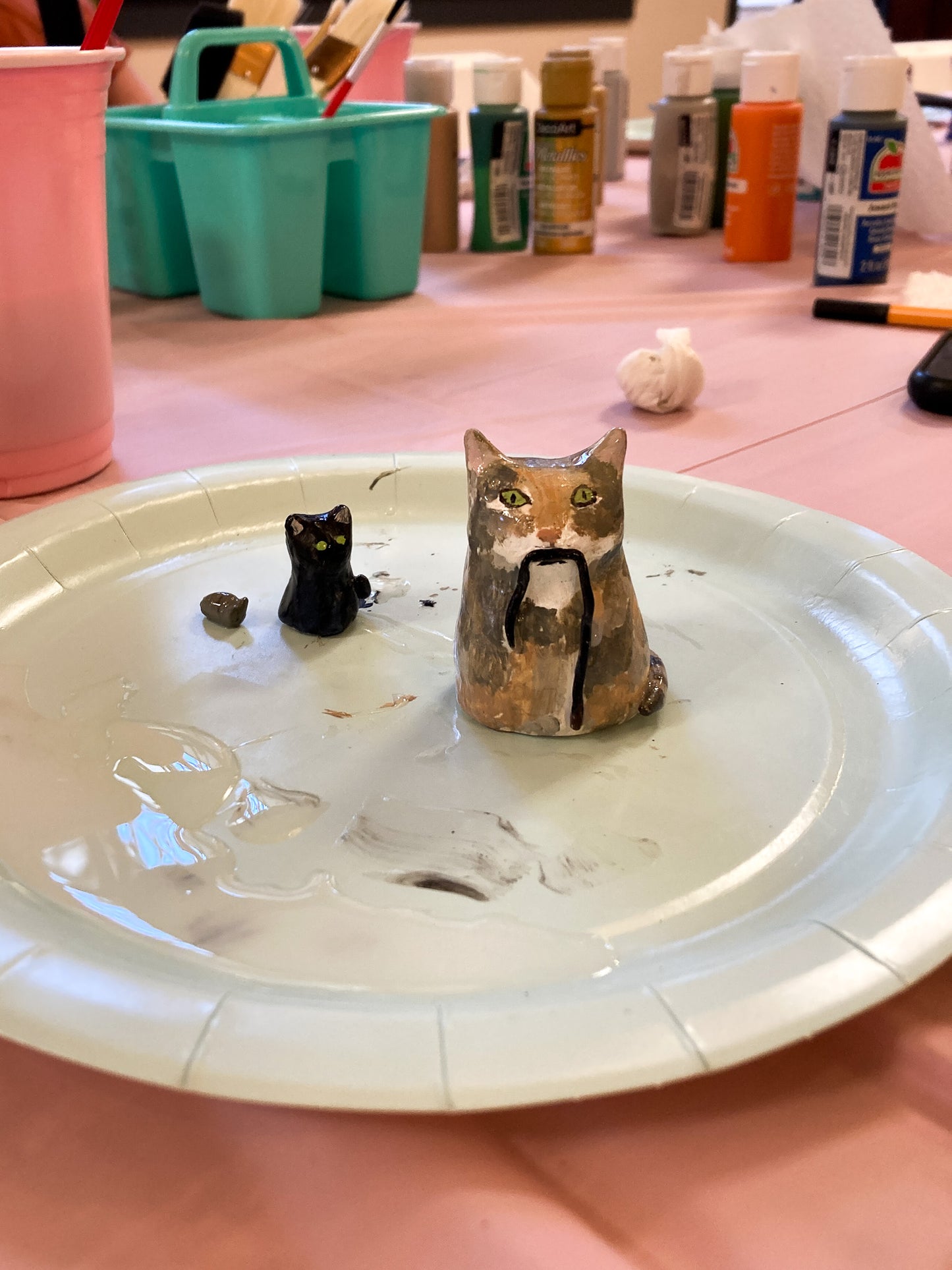 At The Portage Collective -  Clay cat workshop!